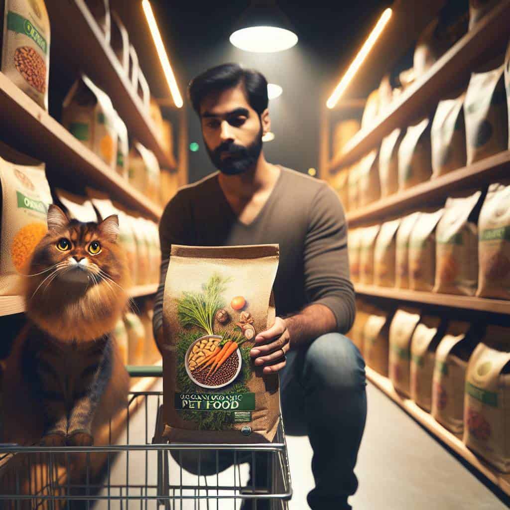 Holistic pet care organic food aisle.
