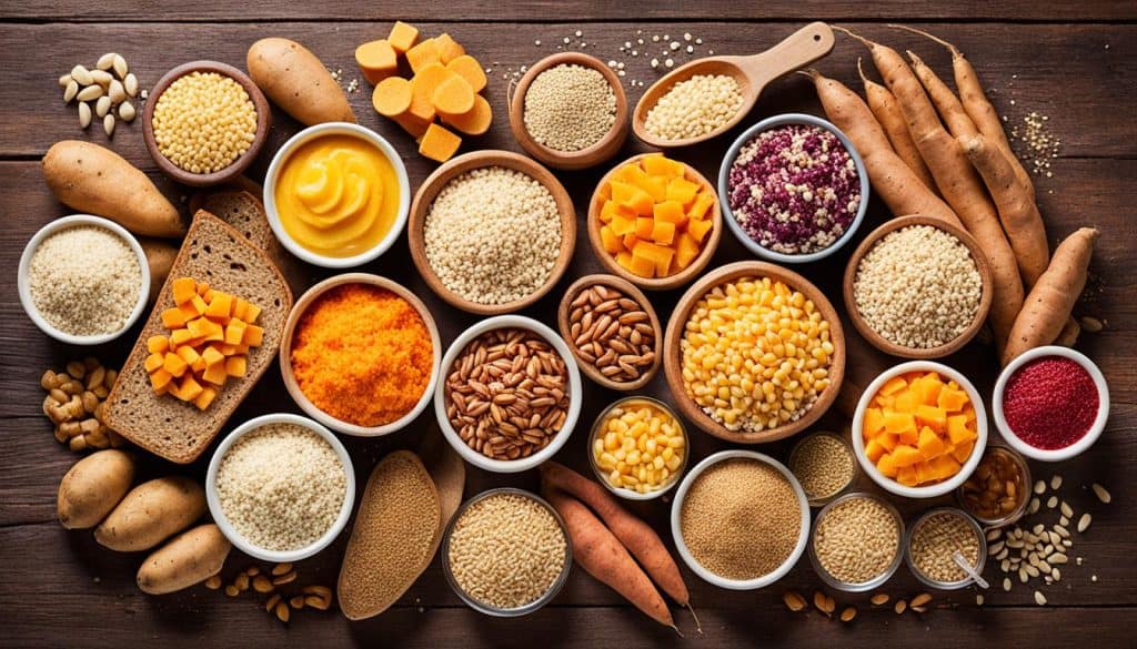 starchy carbohydrates