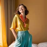 Colorful outfit illustrating Dopamine dressing for mood